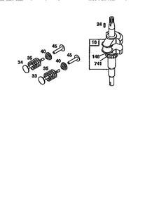 Crankshaft Diagram and Parts List for 12H800  Briggs and Stratton Engine